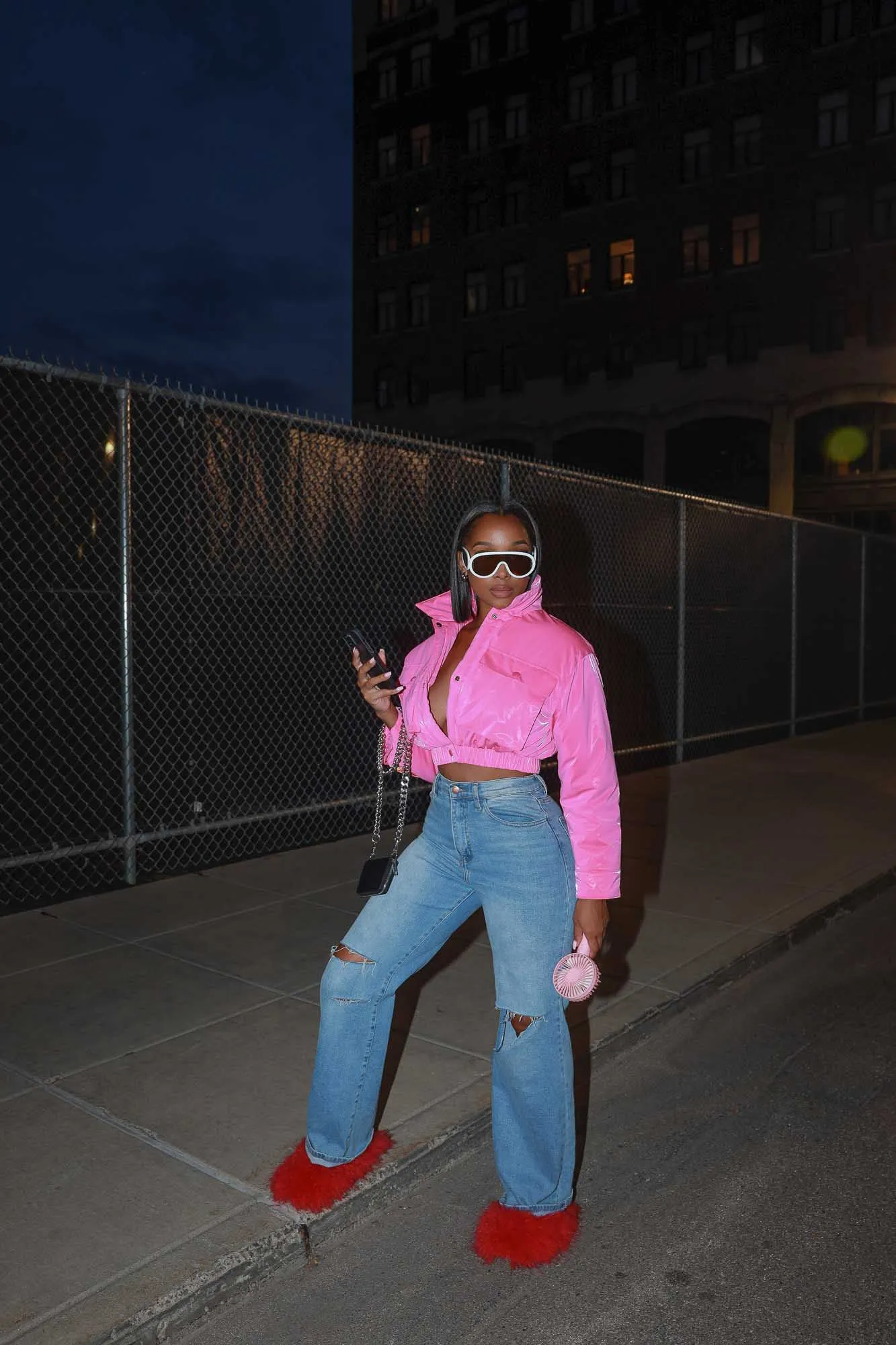 True Colors Cropped Bomber Jacket - Hot Pink sold by Swankaposh product image thumbnail 2