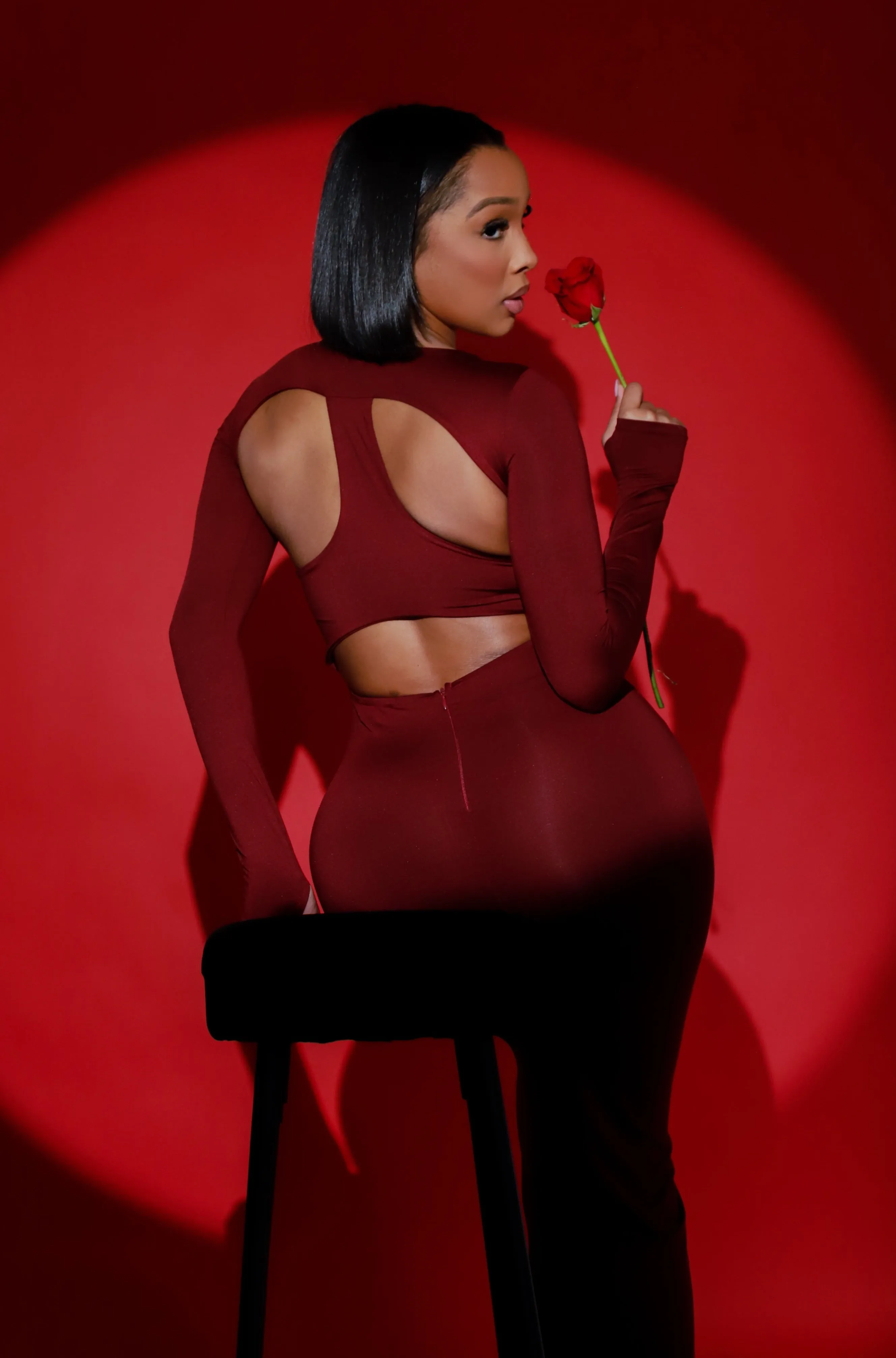 Out My Way Open Back Maxi Dress - Wine sold by Swankaposh product image thumbnail 3