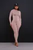 Just Vibing Seamless Zip Up Legging Set - Khaki sold by Swankaposh