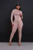 Just Vibing Seamless Zip Up Legging Set - Khaki sold by Swankaposh