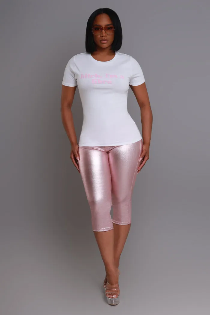 Libra Season Graphic Print T-Shirt - White/Pink sold by Swankaposh product image thumbnail 5