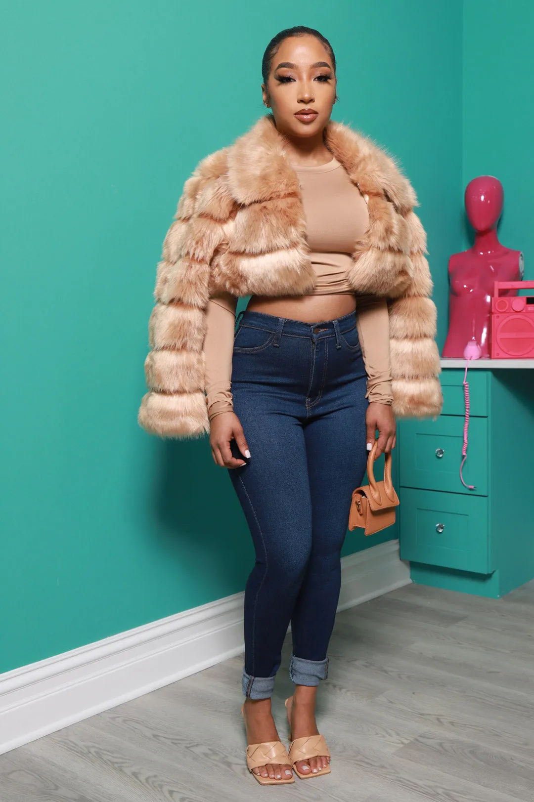 Almost Never Tie Around Crop Top - Champagne sold by Swankaposh product image thumbnail 5