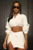 Here To Stay Cropped Skirt Set - White sold by Swankaposh