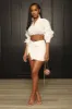 Here To Stay Cropped Skirt Set - White sold by Swankaposh