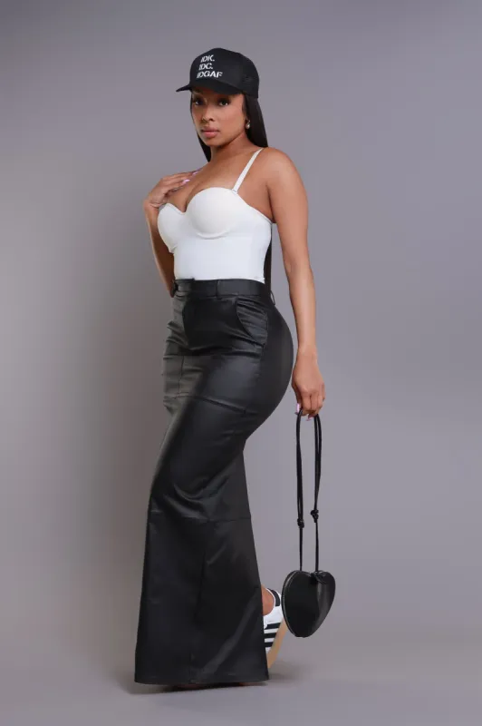 One Night Only Waxed Skirt - Black sold by Swankaposh