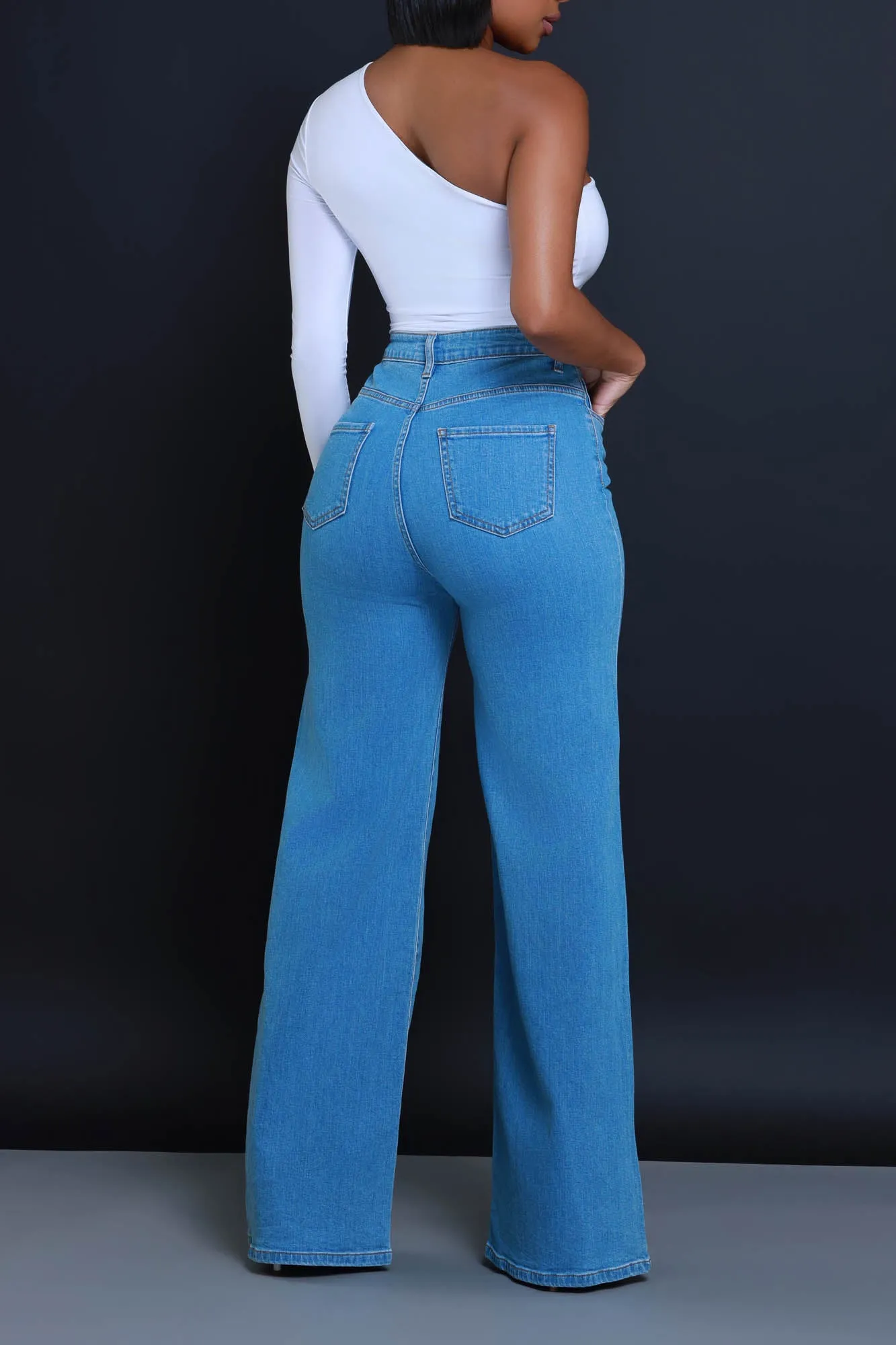 Hello There One Shoulder Bodysuit - White sold by Swankaposh product image thumbnail 3