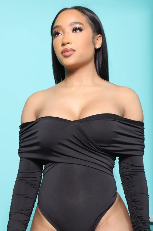 Timeless Crossed Wrapped Bodysuit - Black sold by Swankaposh