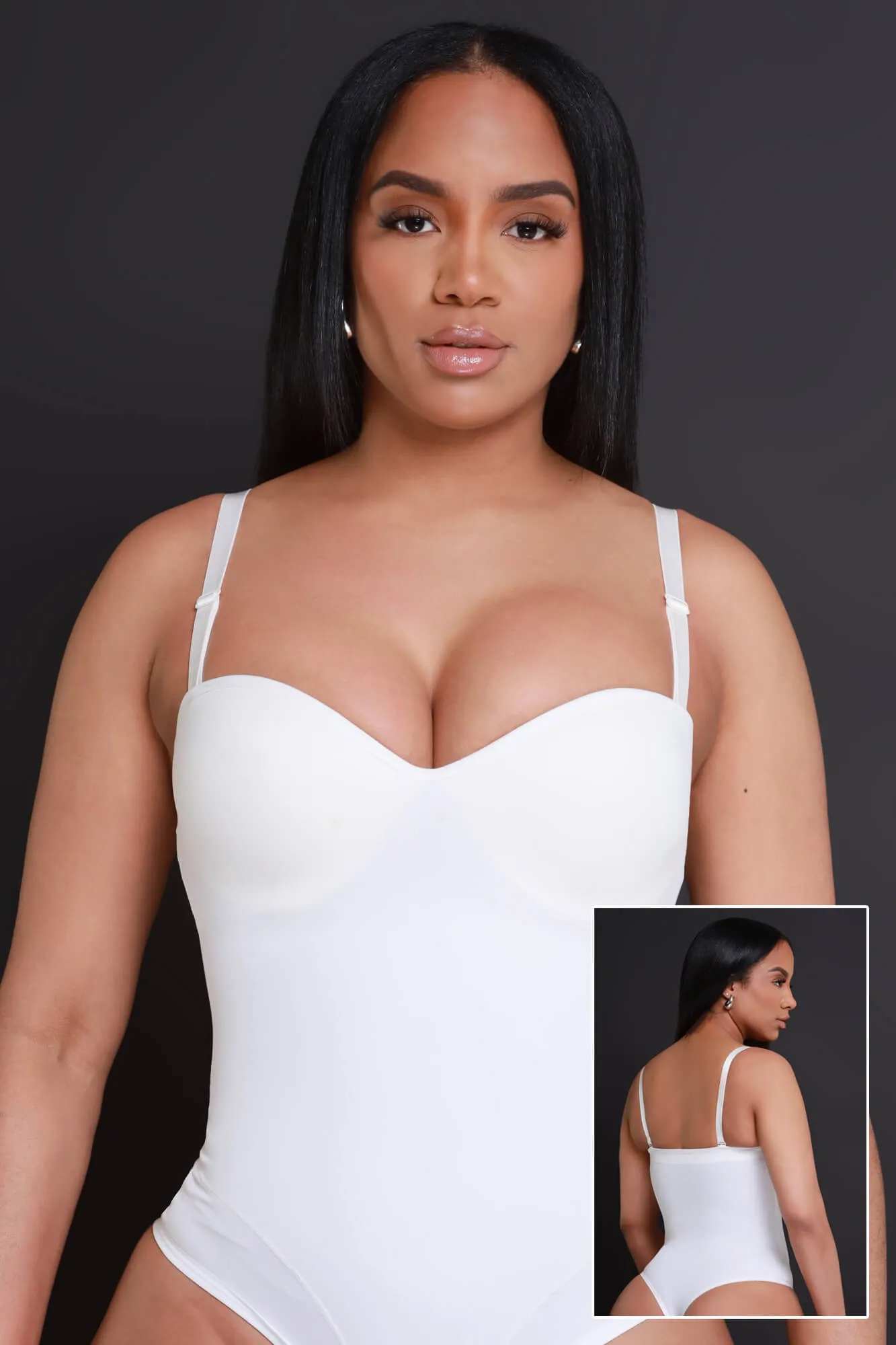Doctored Form Shapewear Thong Bodysuit - White No. 126 sold by Swankaposh