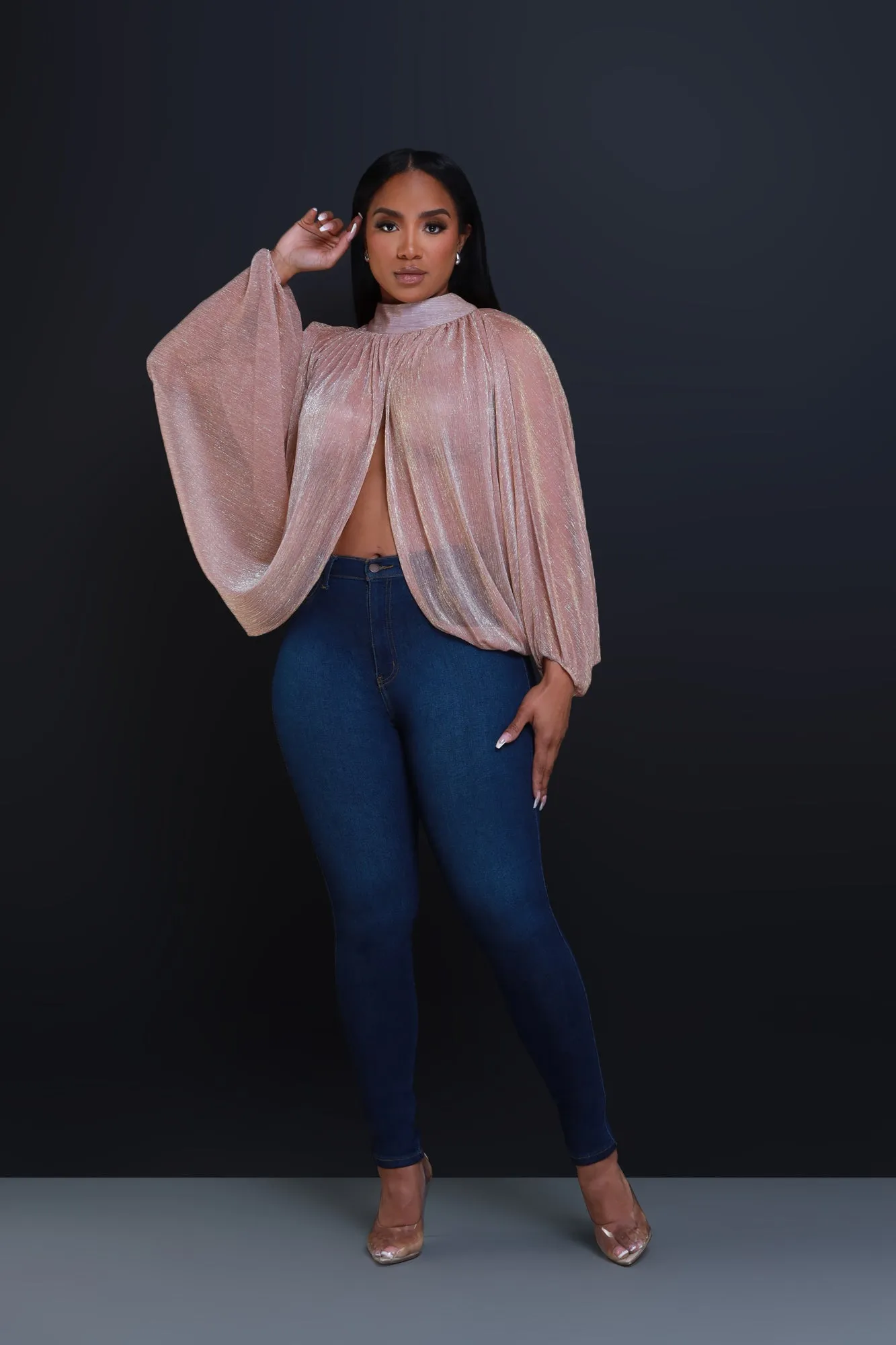 Backstage Pass Sheer Open Front Top - Pink sold by Swankaposh product image thumbnail 5
