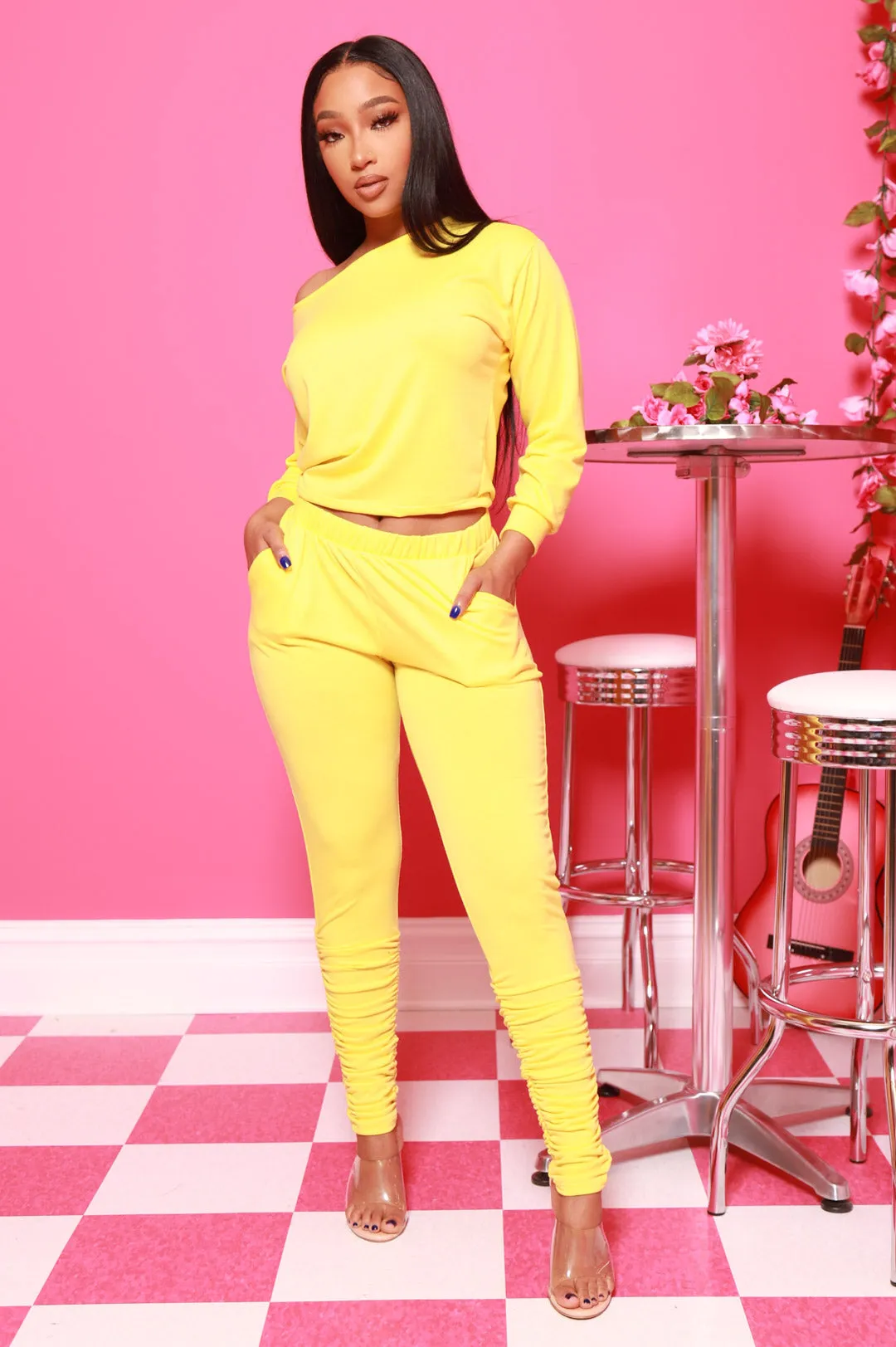 NaNa Ruched Pants Set - Mustard sold by Swankaposh product image thumbnail 2