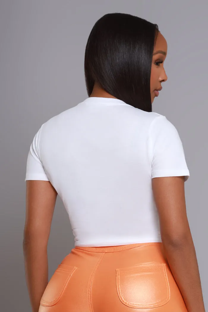 Leo Season Graphic Print T-Shirt - White/Orange sold by Swankaposh product image thumbnail 4