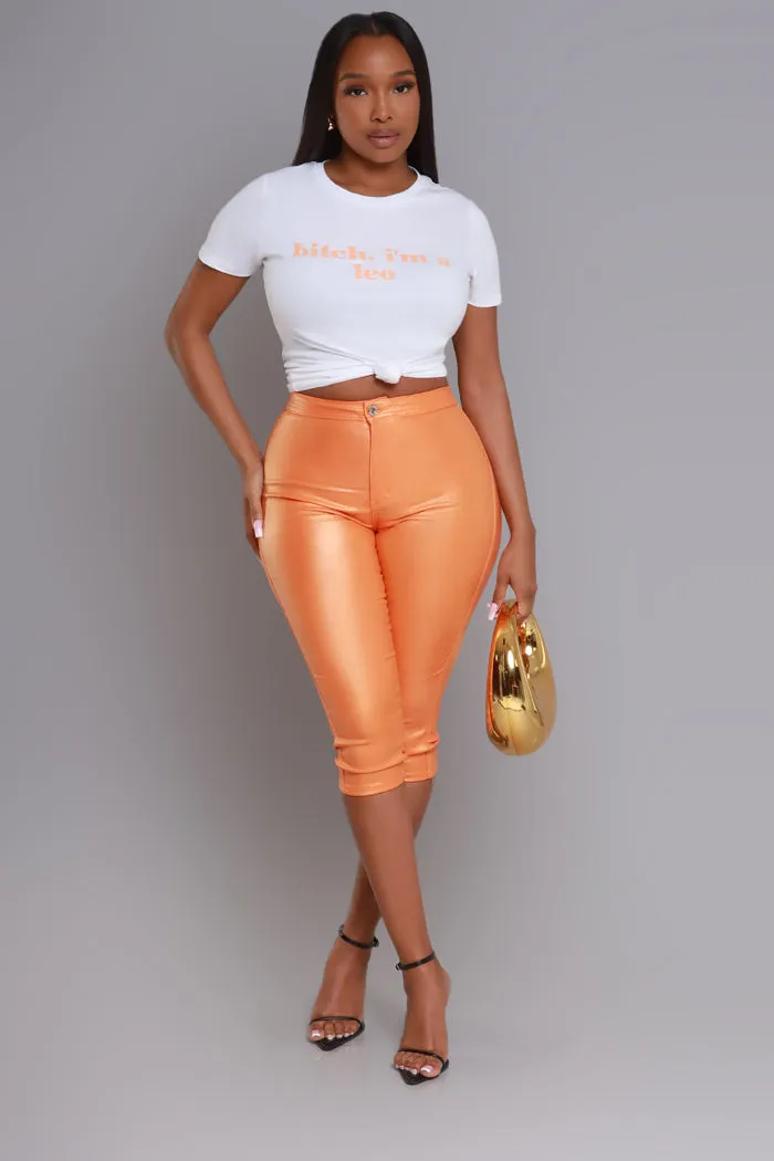 Leo Season Graphic Print T-Shirt - White/Orange sold by Swankaposh product image thumbnail 2