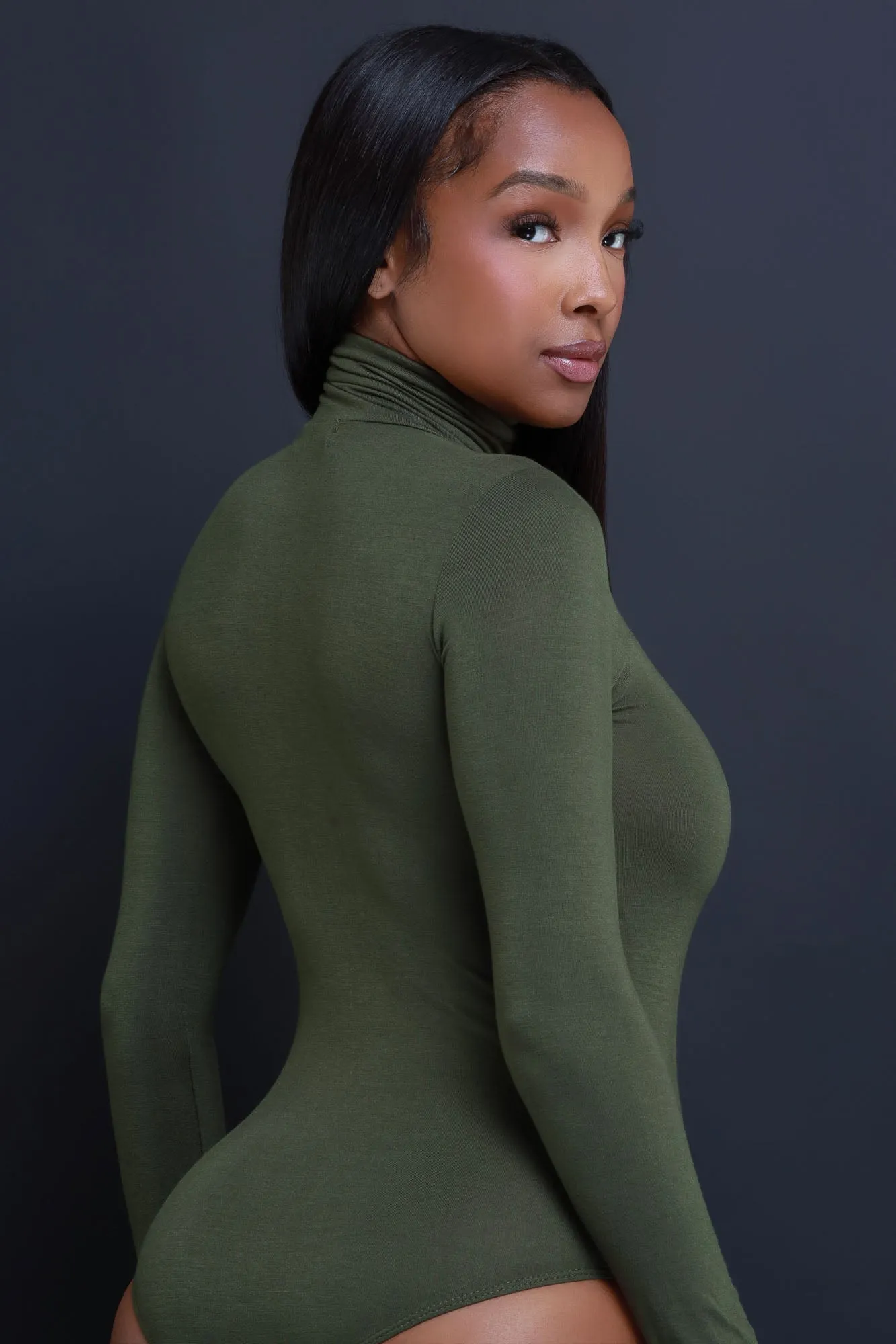 Maneater Turtleneck Bodysuit - Olive sold by Swankaposh product image thumbnail 3