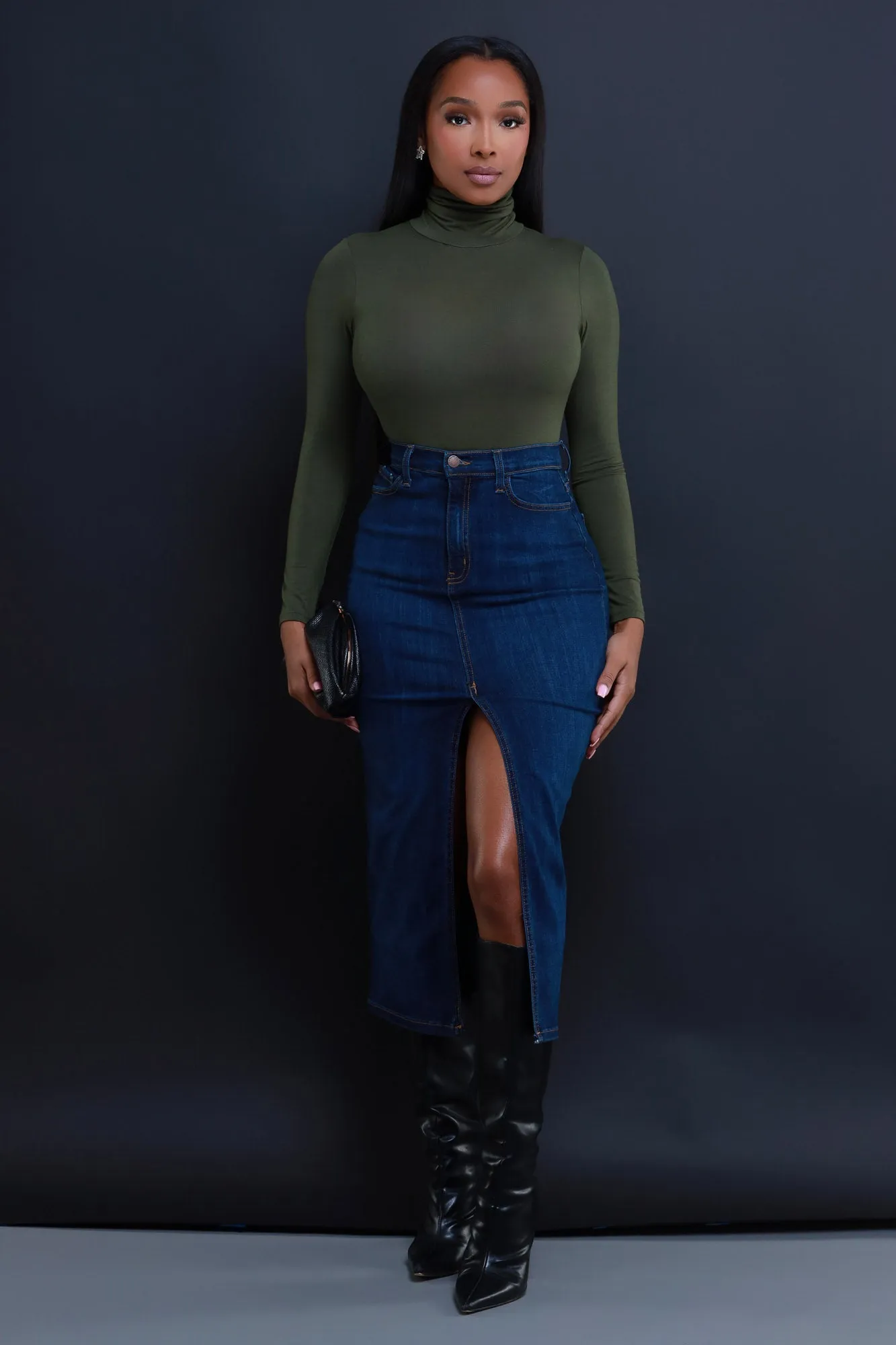 Maneater Turtleneck Bodysuit - Olive sold by Swankaposh product image thumbnail 2