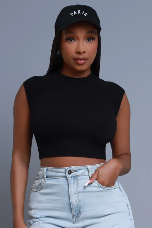 Be For Real Ribbed Crop Top - Black sold by Swankaposh