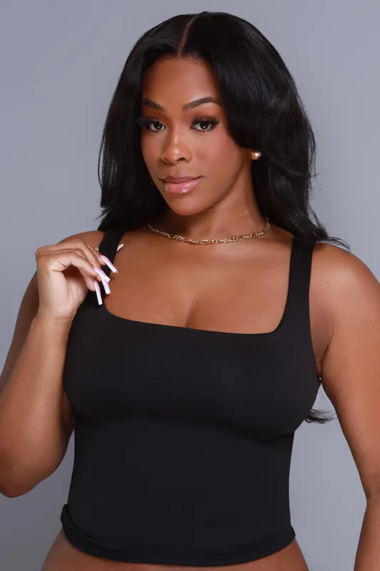 Second Skin Sculpting Sleeveless Tank Top - Black sold by Swankaposh