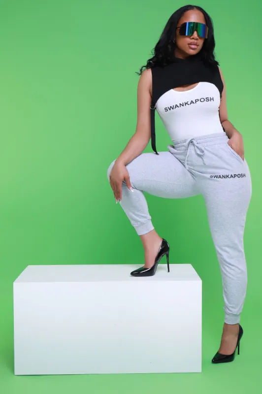 Swankaposh Logo Bodysuit - White/Black sold by Swankaposh