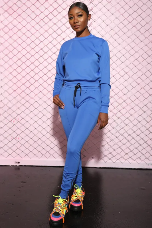 Brazil Lined Jogger Sweatsuit - Cobalt sold by Swankaposh