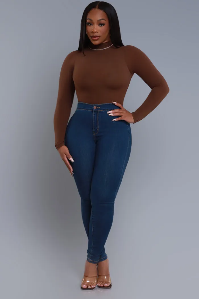 Fit Right Mock Neck Bodysuit - Brown No.231 NKDS sold by Swankaposh product image thumbnail 3