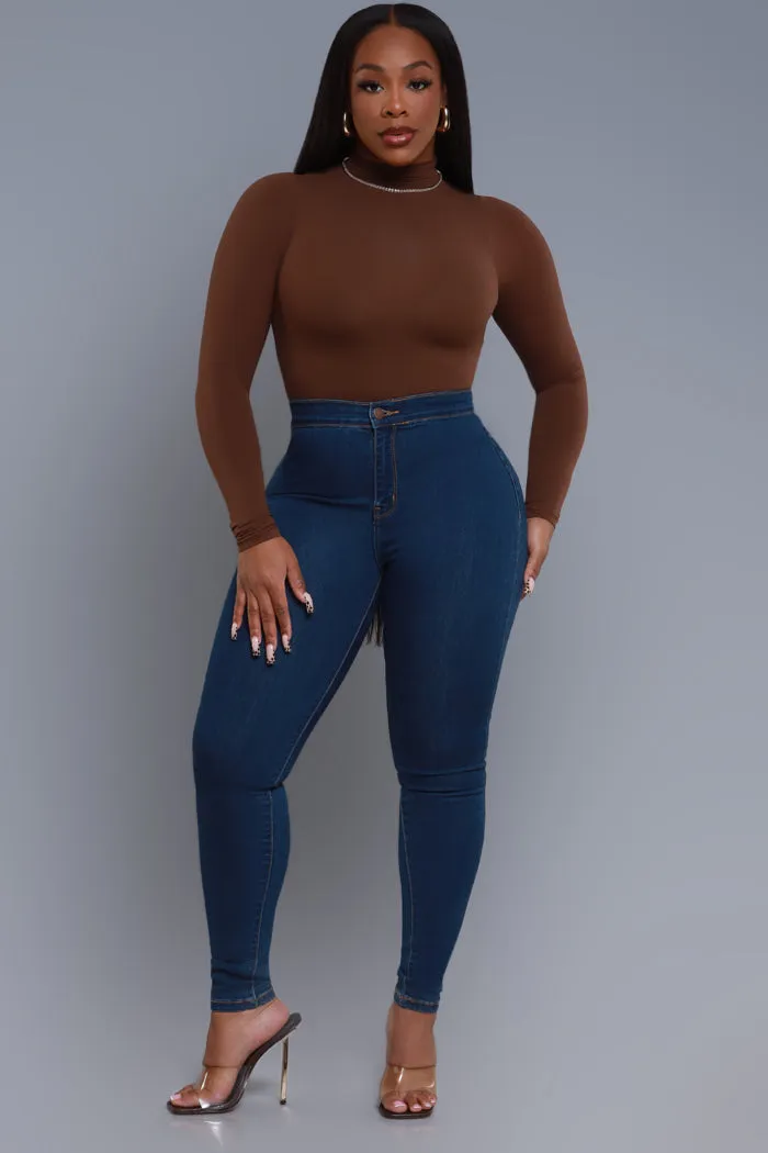 Fit Right Mock Neck Bodysuit - Brown No.231 NKDS sold by Swankaposh product image thumbnail 5