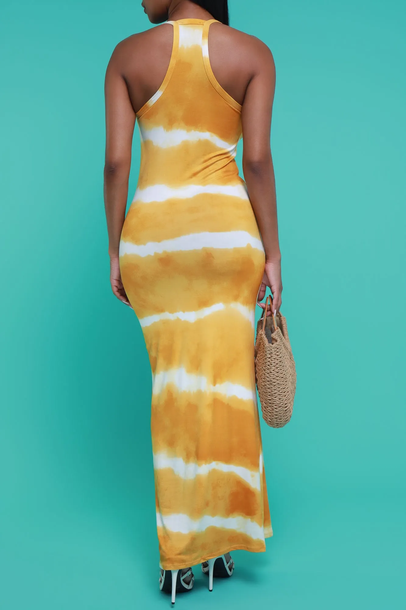 Dye For You Sleeveless Maxi Dress - Mustard Tie Dye sold by Swankaposh product image thumbnail 3