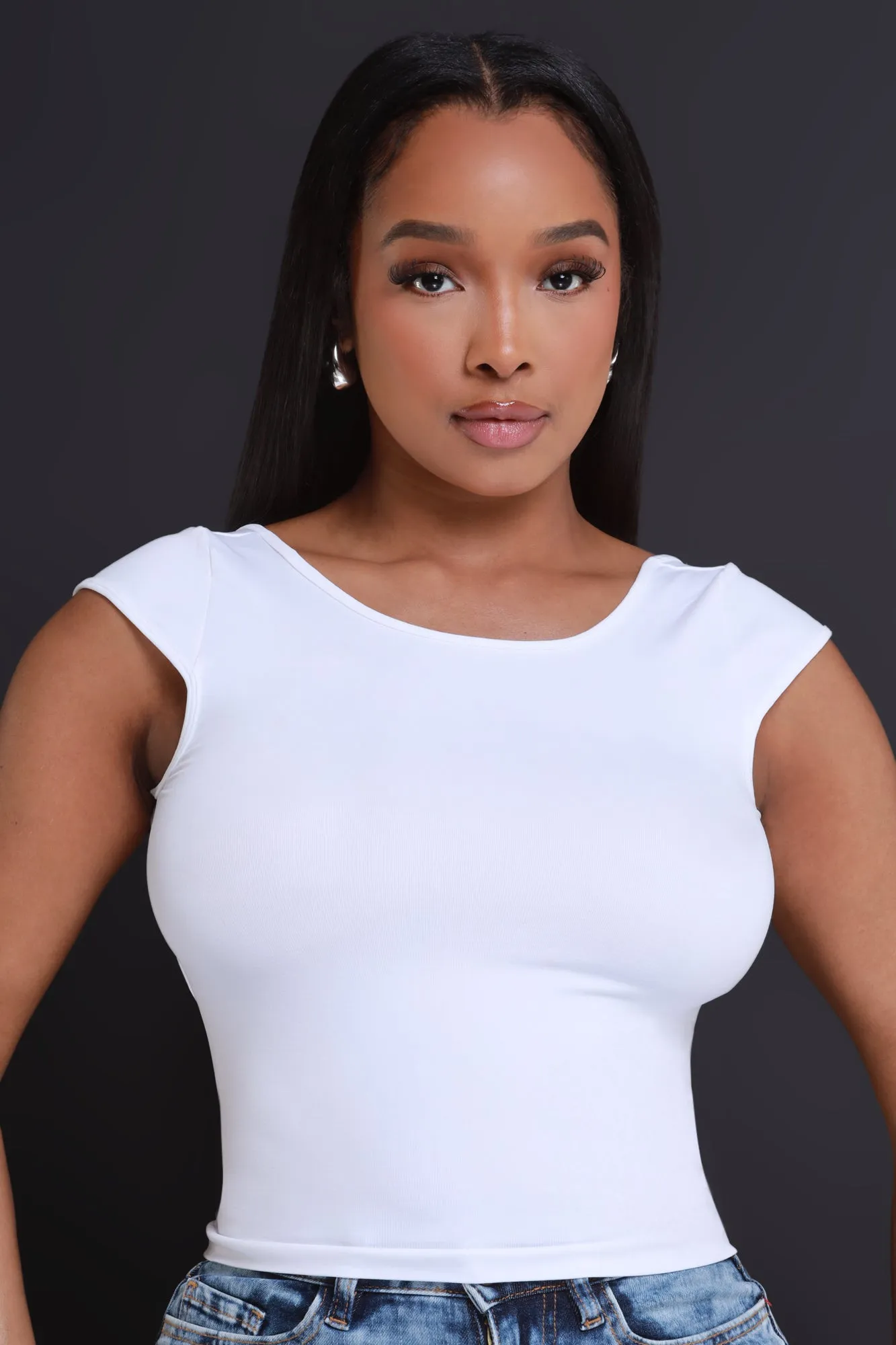 Entitled Open Back Seamless Crop Top - White sold by Swankaposh product image thumbnail 3