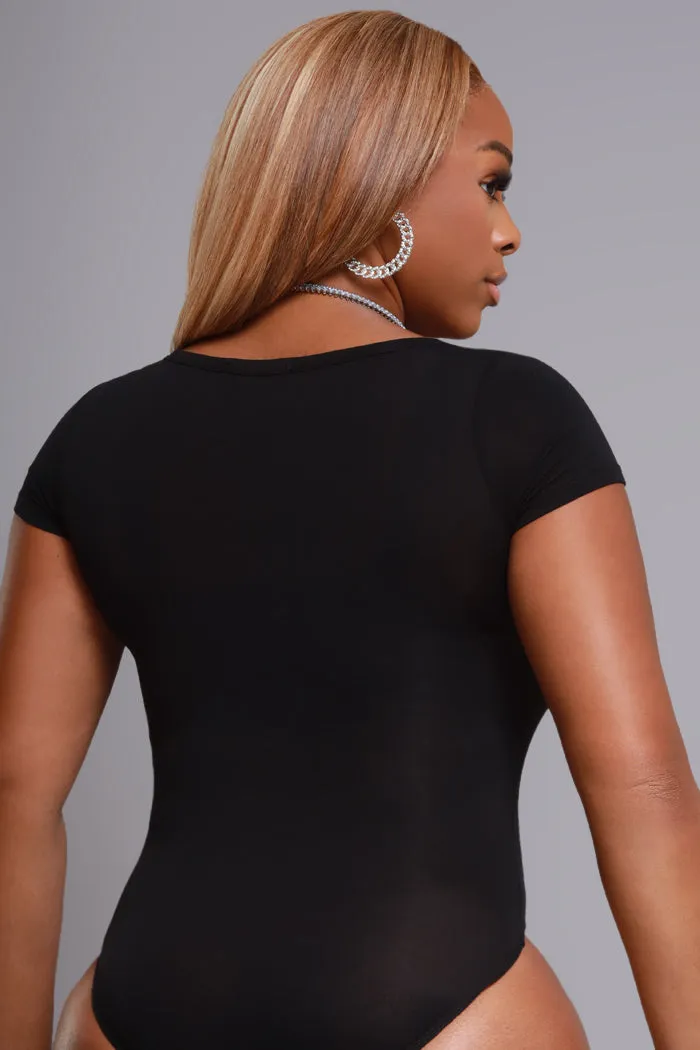 Must Have Basic Bodysuit - Black Deep Plunge sold by Swankaposh product image thumbnail 2