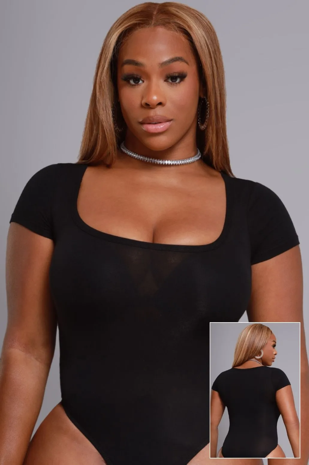 Must Have Basic Bodysuit - Black Deep Plunge sold by Swankaposh