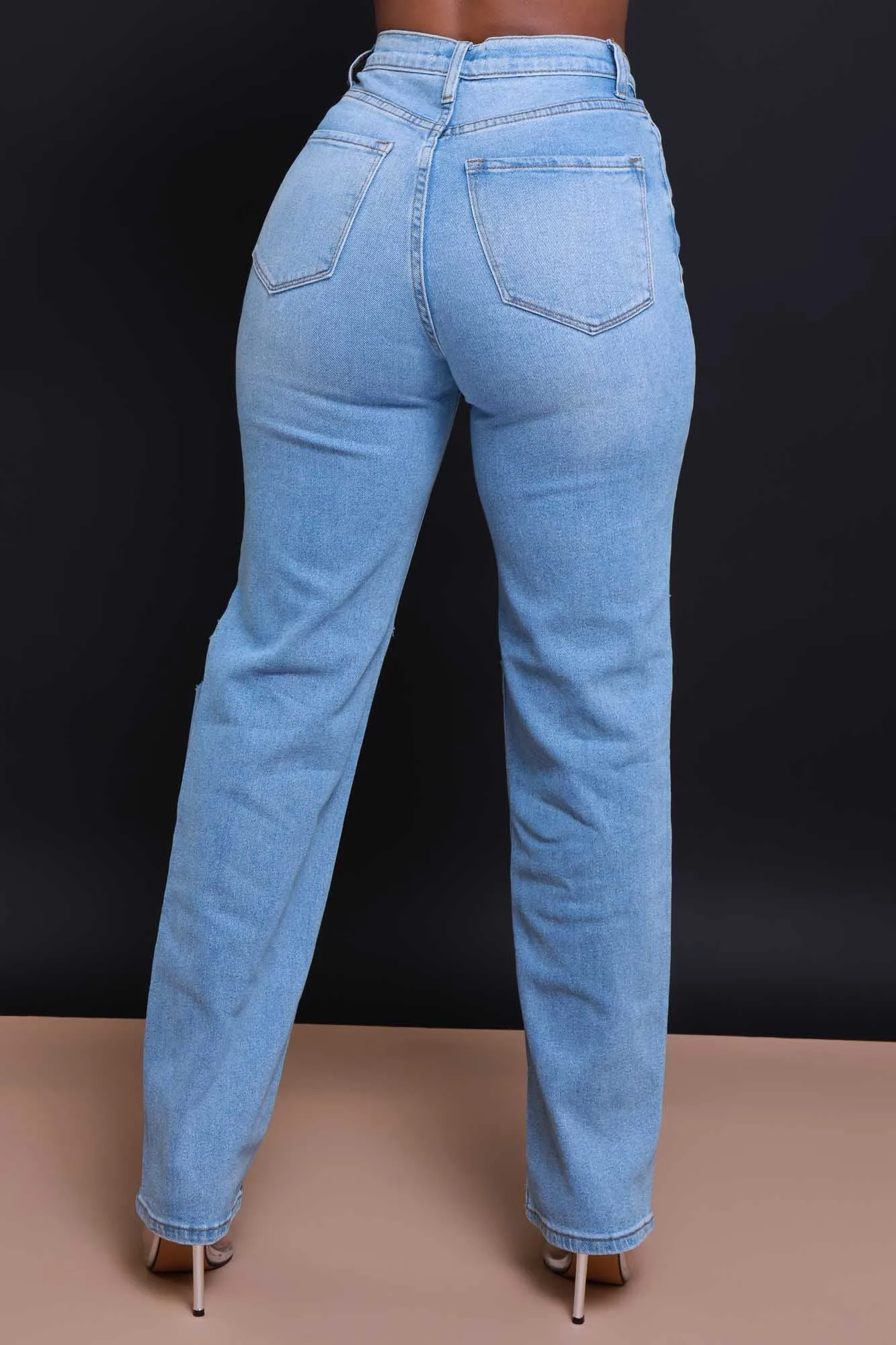Found You High Rise Ripped Wide Leg Jeans - Medium Wash sold by Swankaposh product image thumbnail 3