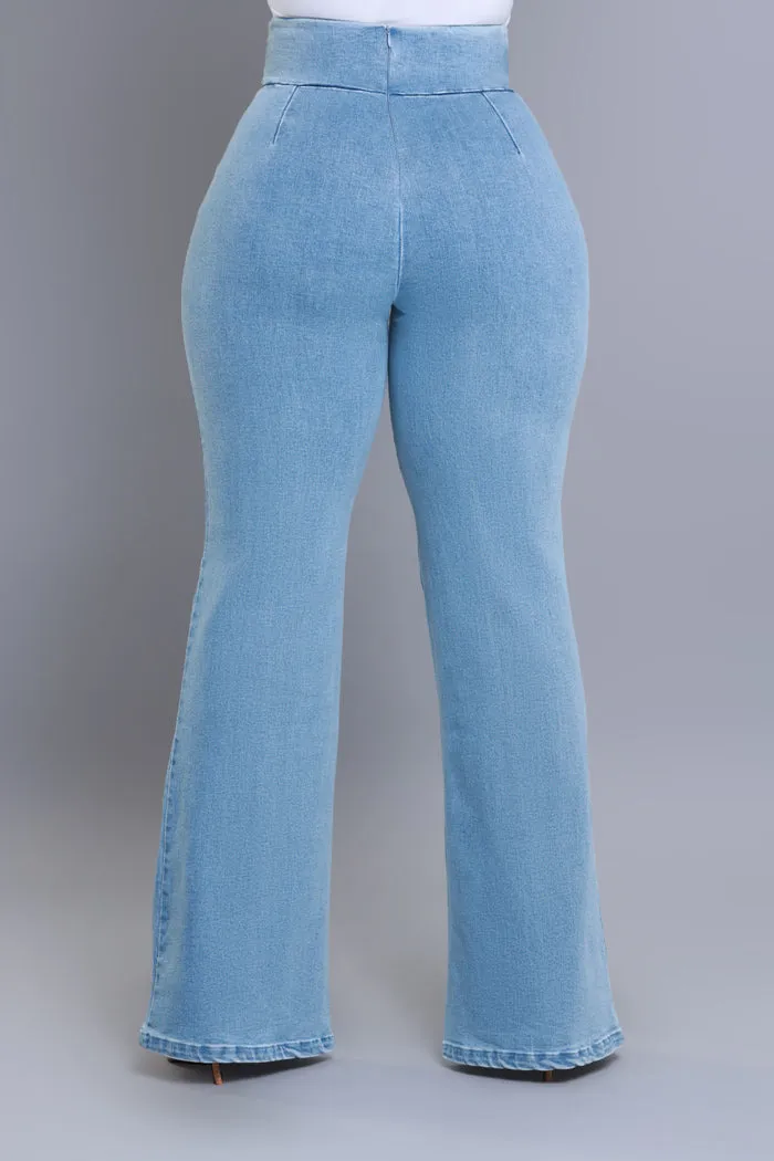 Hot Stuff High Rise Embellished Denim Pants - Med Wash sold by Swankaposh product image thumbnail 2