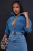 Here She Is Long Sleeve Denim Jacket - Medium Wash sold by Swankaposh