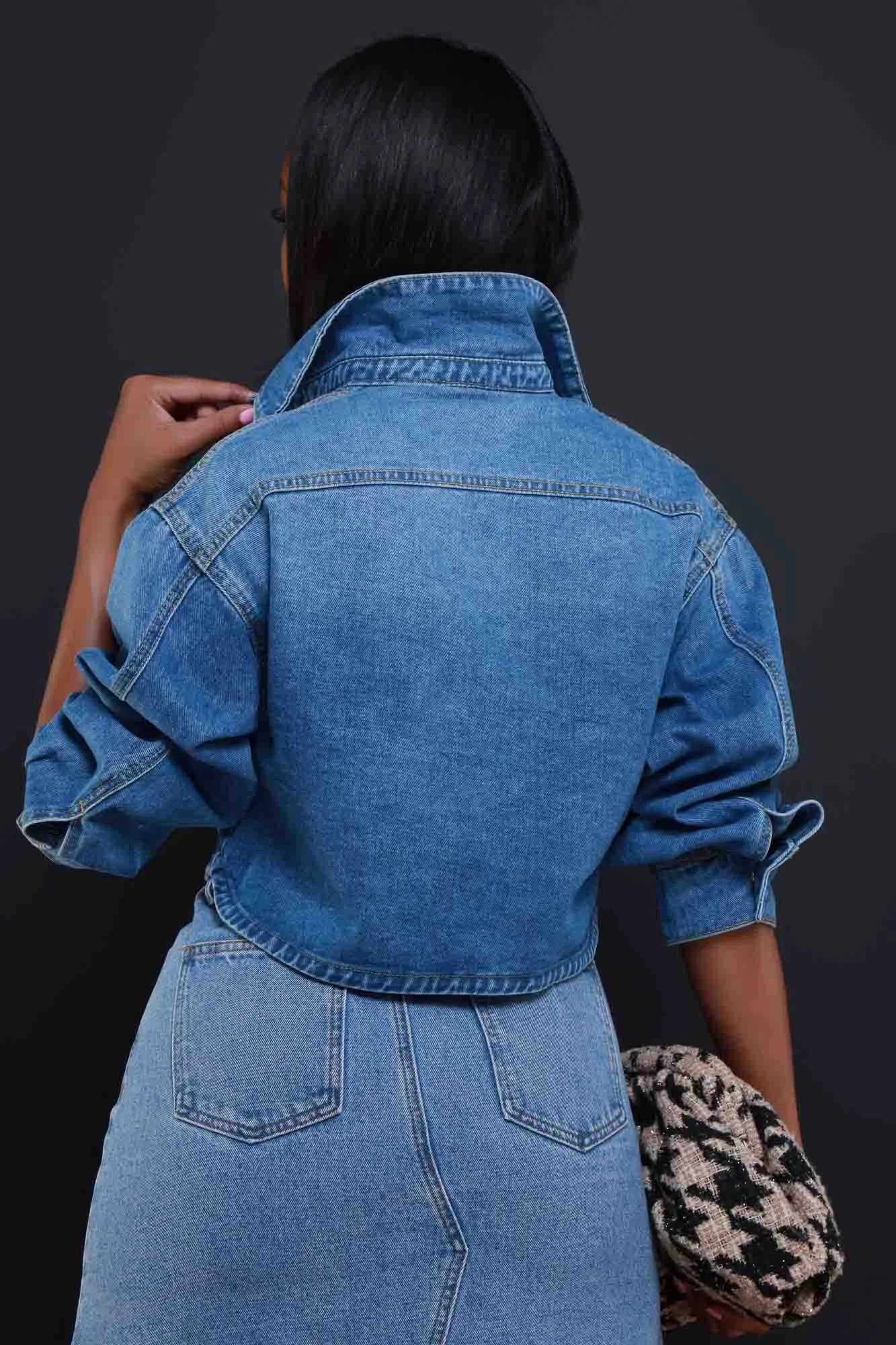 Here She Is Long Sleeve Denim Jacket - Medium Wash sold by Swankaposh product image thumbnail 2