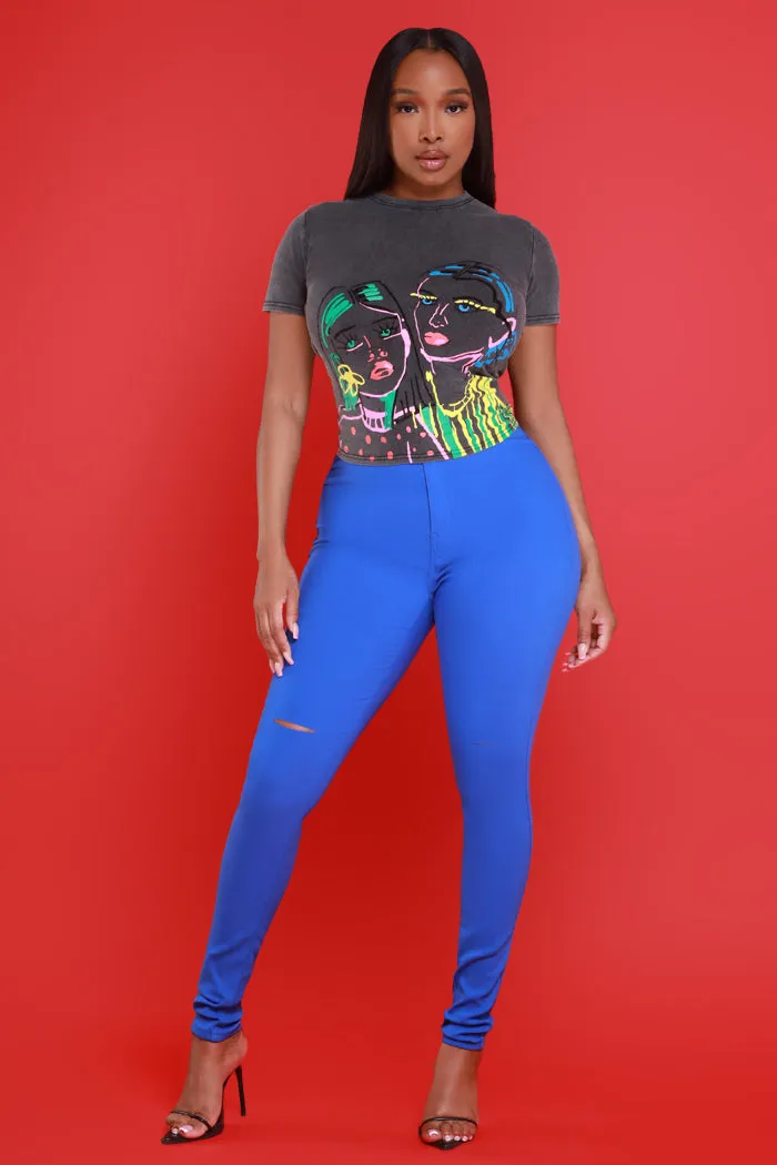 Ladies Night Oversized Graphic T-Shirt - Grey sold by Swankaposh product image thumbnail 5