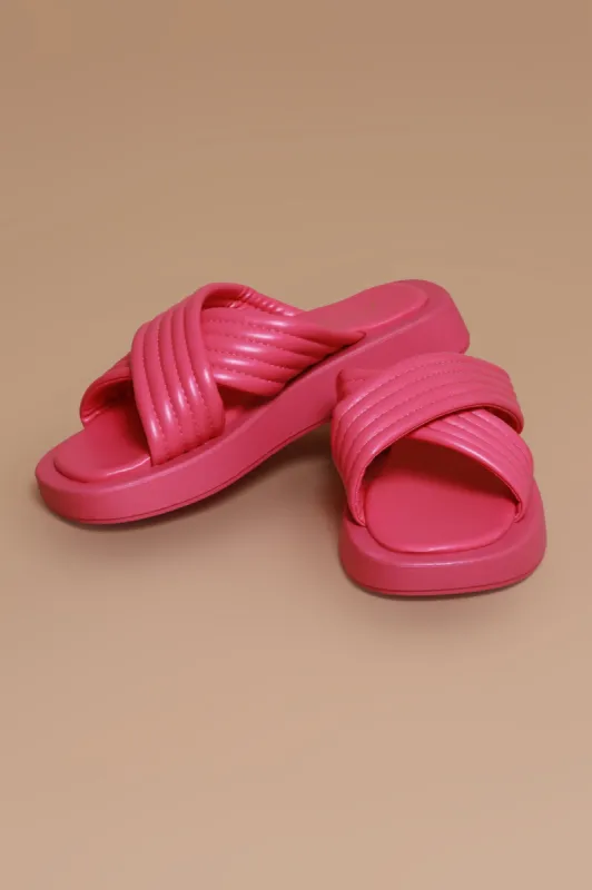 Take A Leap Crossover Slides - Pink sold by Swankaposh