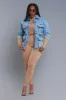 Double Or Nothing Oversized Denim Jacket - Light Wash sold by Swankaposh