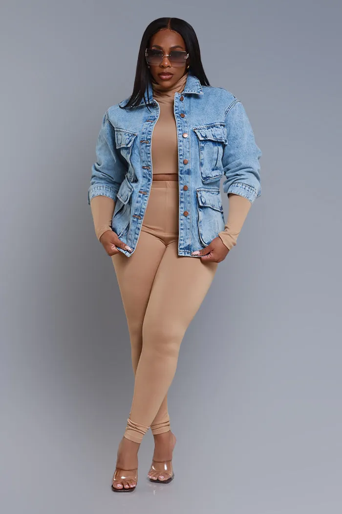 Double Or Nothing Oversized Denim Jacket - Light Wash sold by Swankaposh product image thumbnail 4