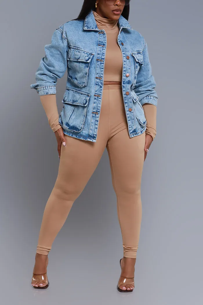 Double Or Nothing Oversized Denim Jacket - Light Wash sold by Swankaposh product image thumbnail 5