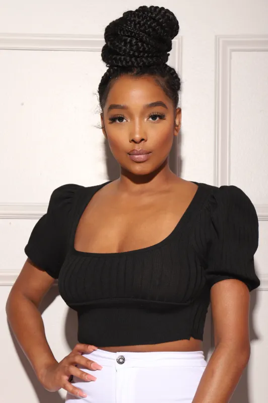 Flaws Knit Ribbed Crop Top - Black sold by Swankaposh