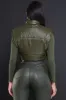 Win Again Faux Leather Cropped Vest - Olive sold by Swankaposh