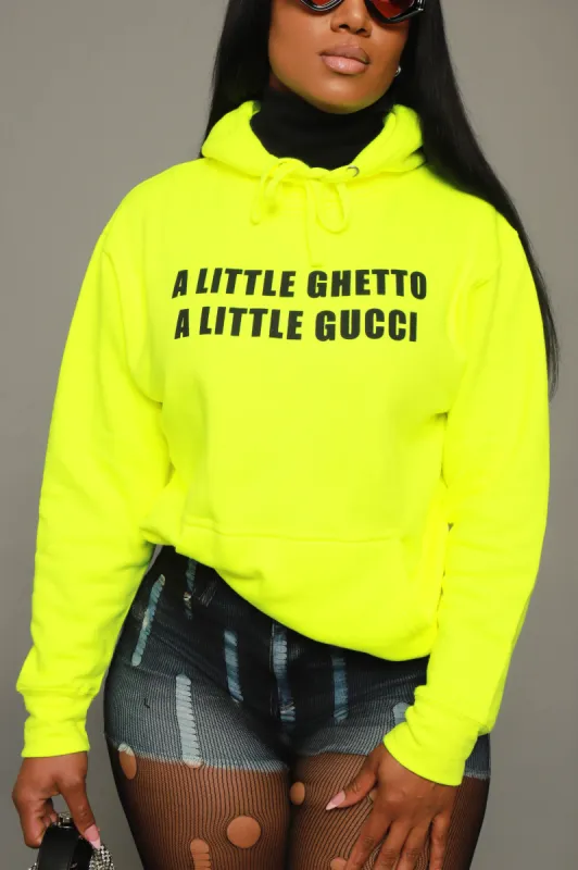 Gucci Gang Graphic Hooded Sweatshirt - Neon Green sold by Swankaposh