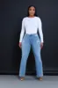 Try Again High Rise Straight Leg Jeans - Light Wash sold by Swankaposh