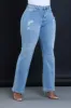 Try Again High Rise Straight Leg Jeans - Light Wash sold by Swankaposh