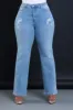 Try Again High Rise Straight Leg Jeans - Light Wash sold by Swankaposh