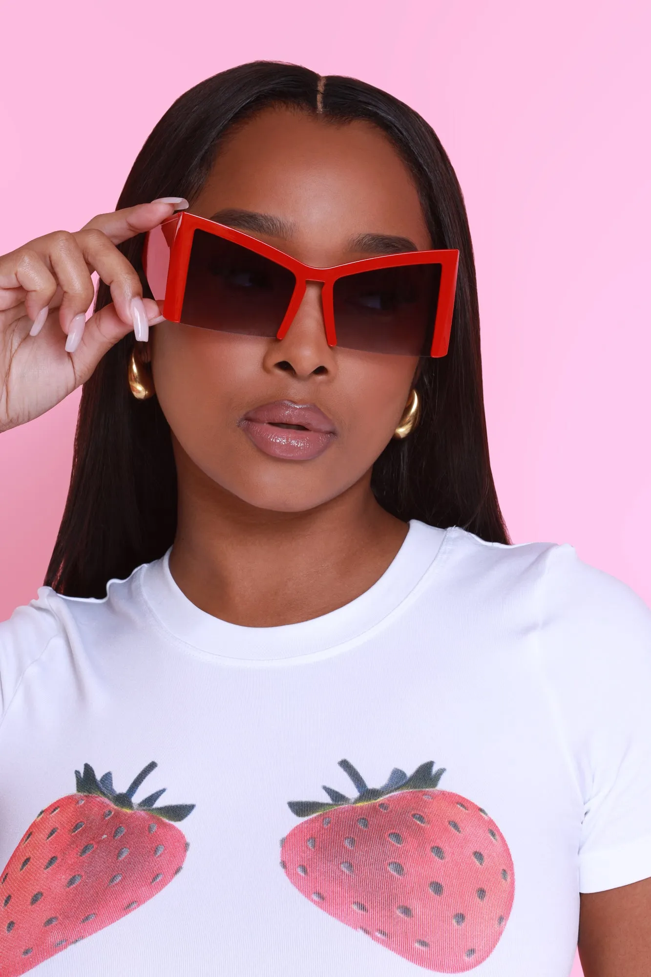 Stay Sharp Retro Cat Eye Sunglasses - Red sold by Swankaposh