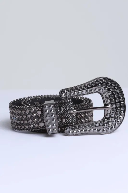 She Sparkles Western Rhinestone Belt - Black sold by Swankaposh