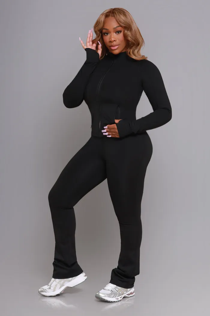 Keep It Calm Zippered Athletic Jacket - Black sold by Swankaposh product image thumbnail 5