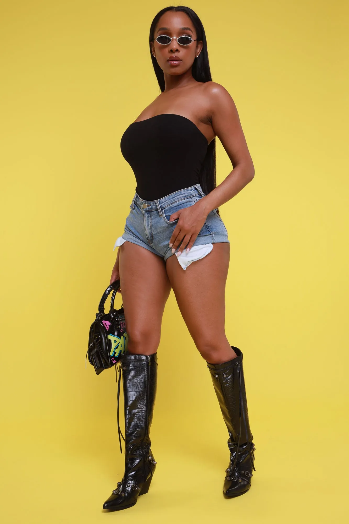 Walk On Faux Leather Western Boot - Black sold by Swankaposh product image thumbnail 4