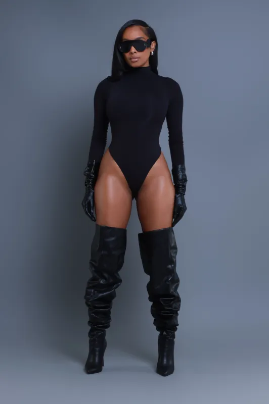 Fit Right Mock Neck Bodysuit - Black No.231 NKDS sold by Swankaposh