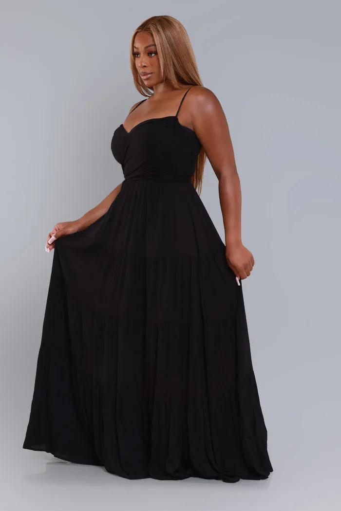 Boiling Point Tiered Maxi Dress - Black sold by Swankaposh product image thumbnail 4