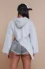 Strike Out Asymmetrical Oversized Hoodie - Heather Grey sold by Swankaposh